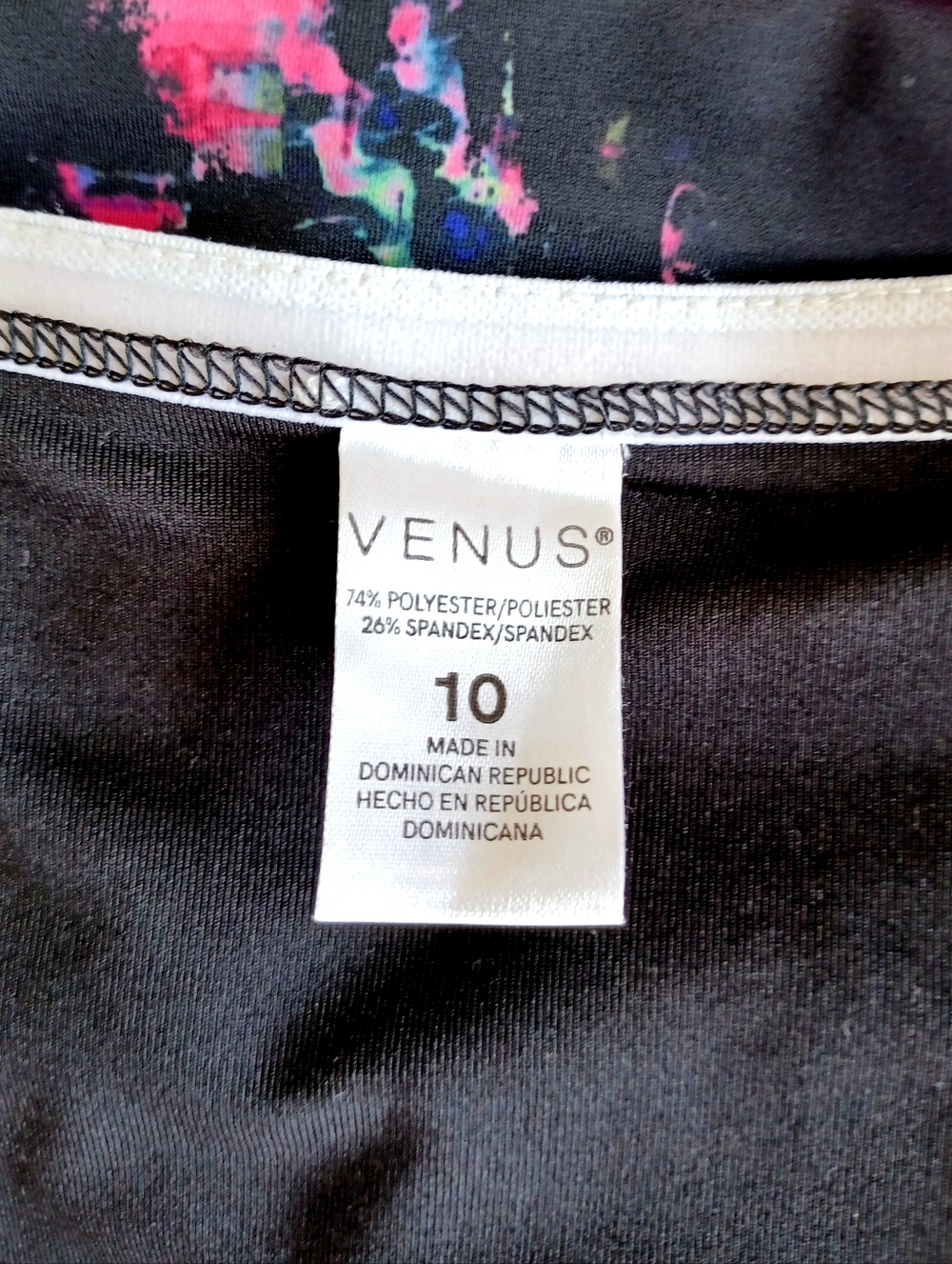 VENUS Abstract Multi-Color Print Tankini Top, Size 8-10 - Picture 10 of 10